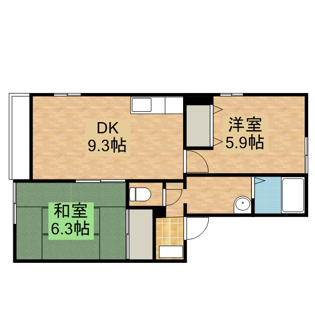 シサミタウン A102号室 間取り