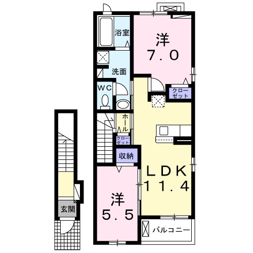 グランツ・Ｋ　Ⅱ 202号室 間取り