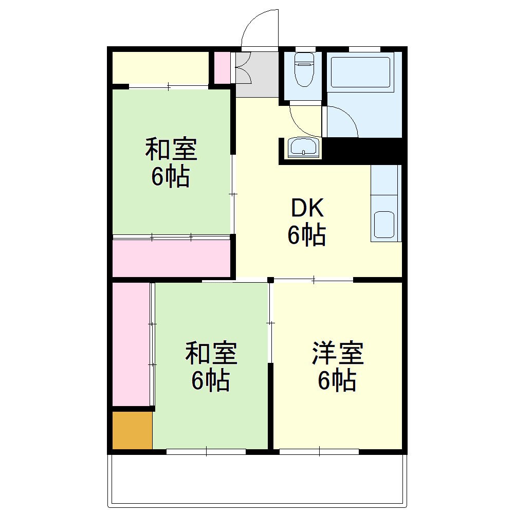 Lake　Garda（レイクガルダ） 3-D号室 間取り