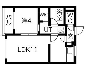 ＶＩＬＬＡ　ＣＯＣＯＯＮ上島 1C号室 間取り