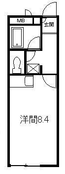 カレッジハイツ 203号室 間取り