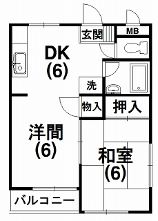 ハイツ魚妻パートⅠ 201号室 間取り