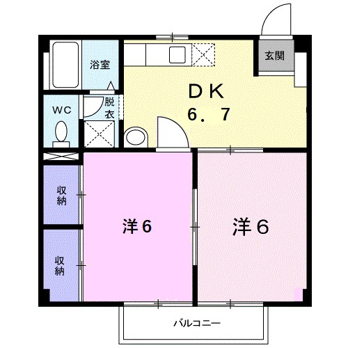 若林弐番館 102号室 間取り