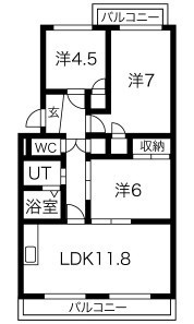 サンハイム龍禅寺 301号室 間取り