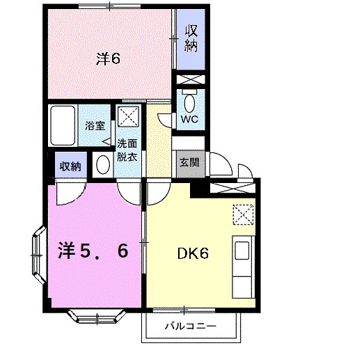 マリンハイツ 105号室 間取り