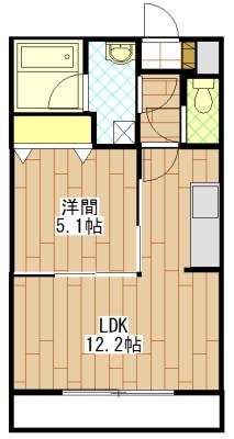 パルテール 107号室 間取り