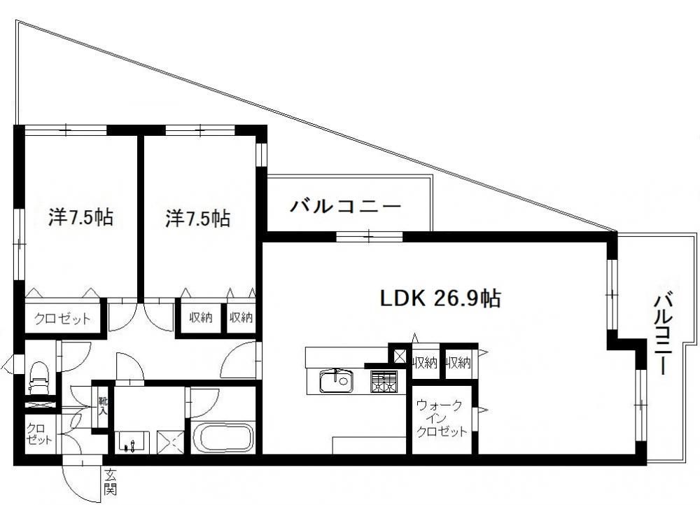 ＬＩＥＢＥＮ　ＨＥＩＭ　ＫＡＧＡ 101号室 間取り