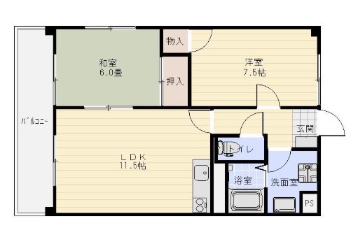 ヴィーブルオガイ 202号室 間取り
