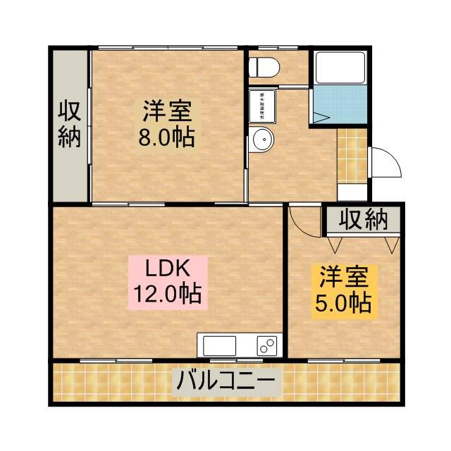 レイク平和 102号室 間取り