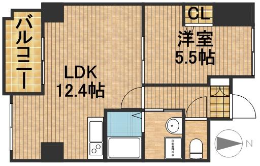 ザ・レジデンス元魚 502号室 間取り
