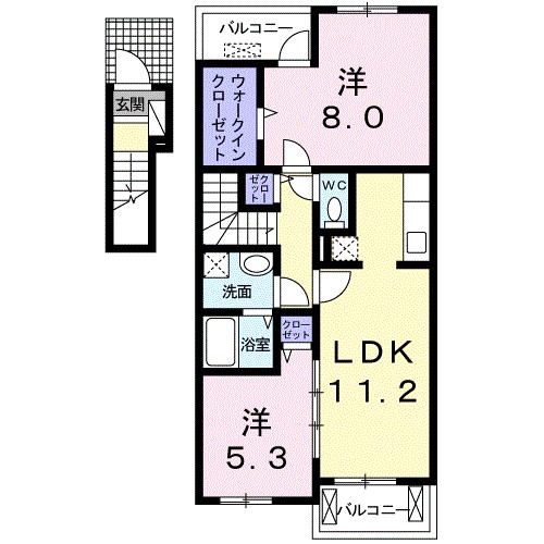 パークイースト 202号室 間取り