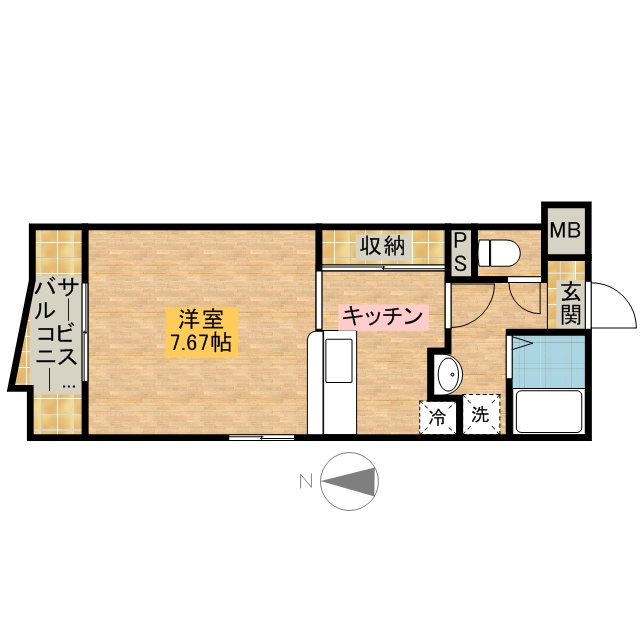 Ｈアース 401号室 間取り