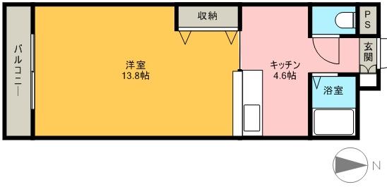 グランメール２１ 5-A号室 間取り