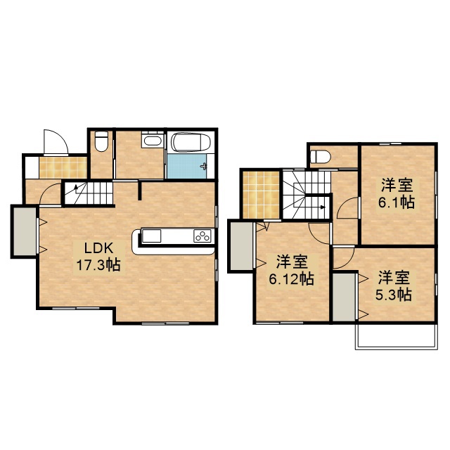 リベラ B号室 間取り