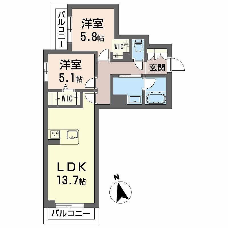 ＡＸＩＳ助信 205号室 間取り