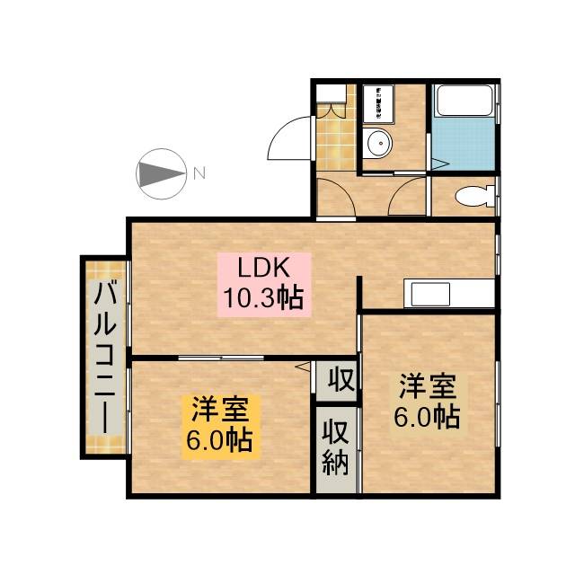 アネーロＦＸ 103号室 間取り