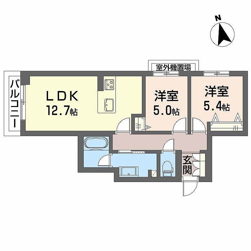 ＡＸＩＳ助信 206号室 間取り