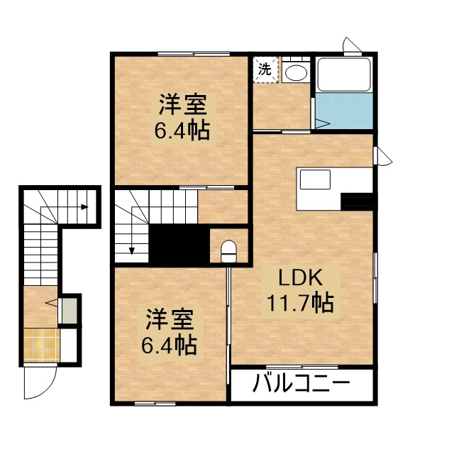 並木 F201号室 間取り