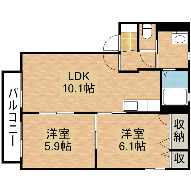 ハイツ陽光 201号室 間取り