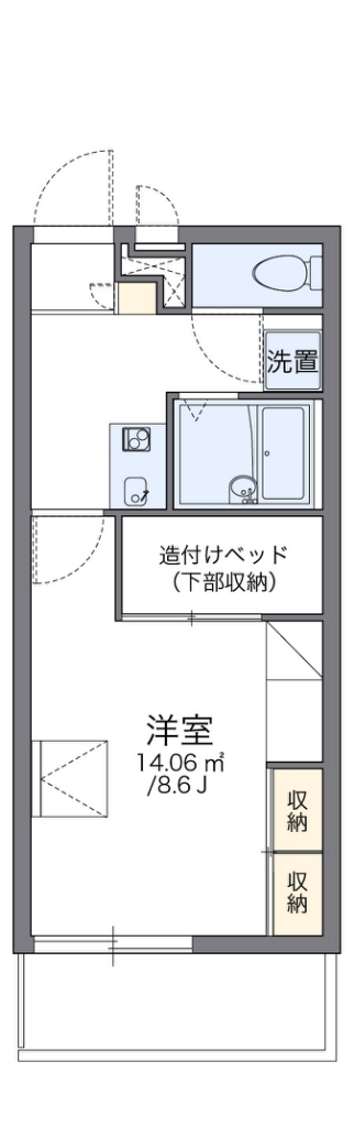 レオパレスさくら館 110号室 間取り
