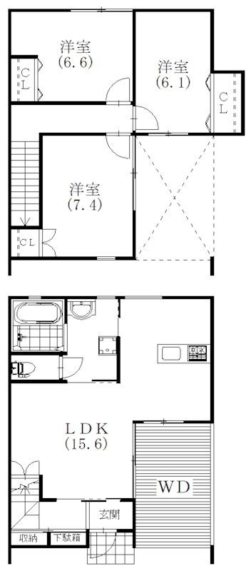 ソラノア Ⅲ号室 間取り