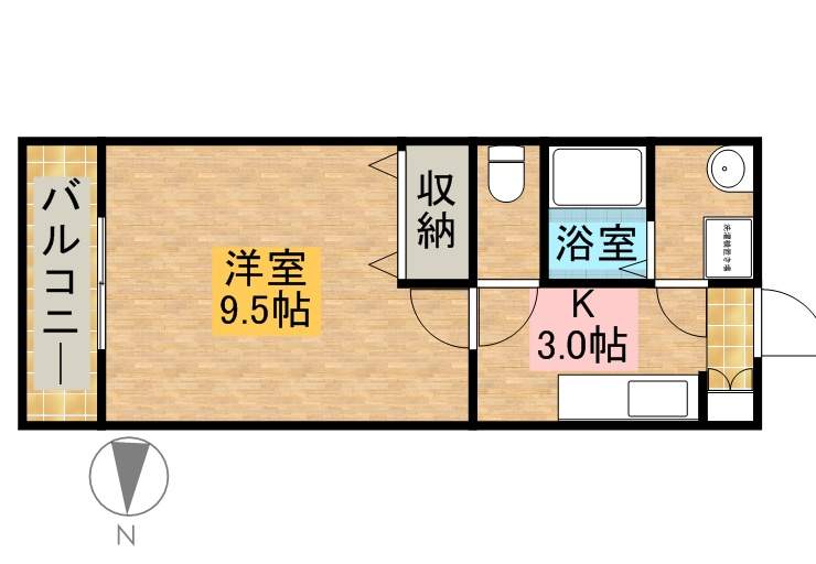 アズ・フレンディ 206号室 間取り