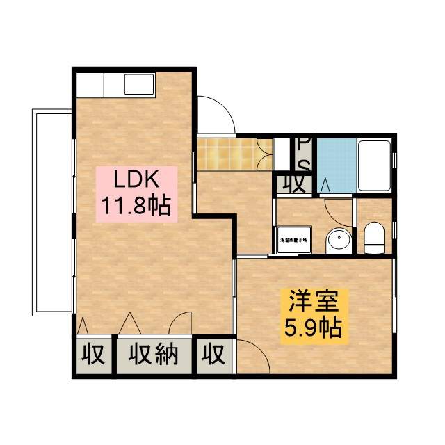 ペーシュ　はかまた 203号室 間取り