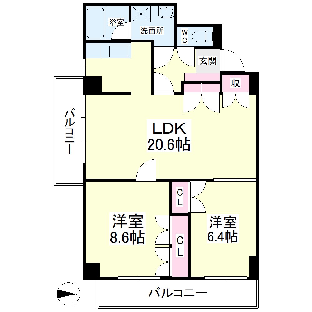 上浅田レジデンス 202号室 間取り