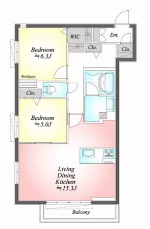 Ａｓｔｅｒｉａ　Ｇａｒｄｅｎ　Ｄｕｏ 103号室 間取り