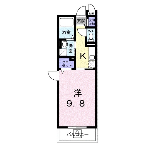 セジュール西都　Ａ 206号室 間取り