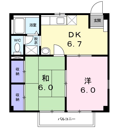 ブルーハイツＹＵＫＡ 201号室 間取り