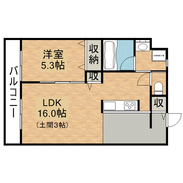 Ｒｅ・ｖｉｔａ 202号室 間取り