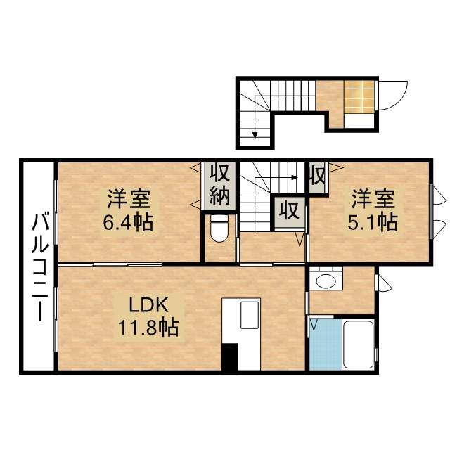 シンフォニーＢ 202号室 間取り