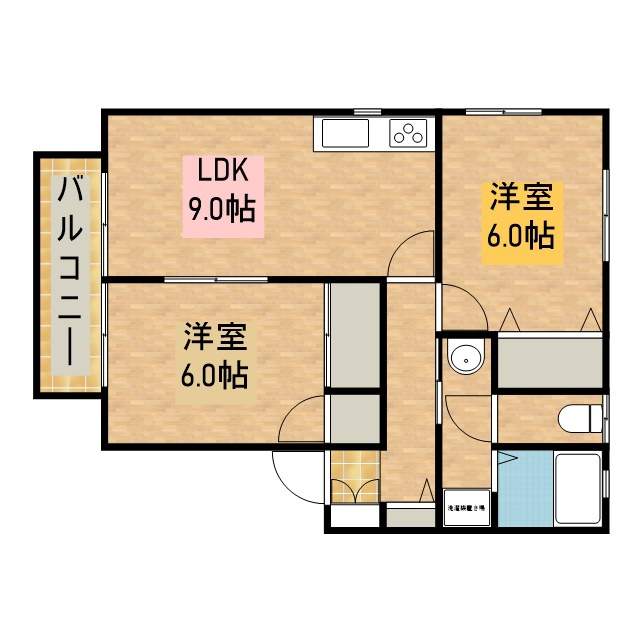 ラクラス１号館 202号室 間取り