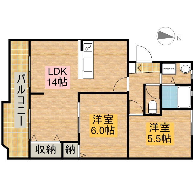 ＭＳタウンⅢ F1号室 間取り