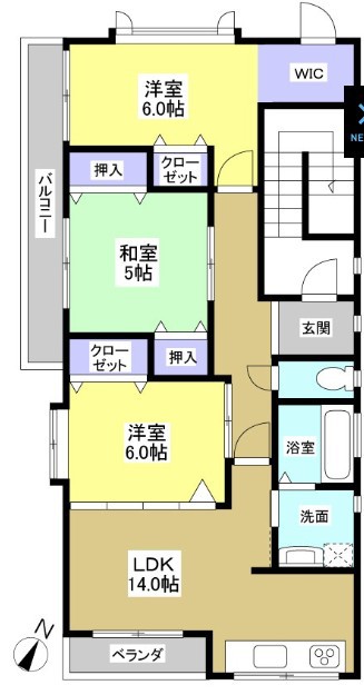 いながわ 3F号室 間取り