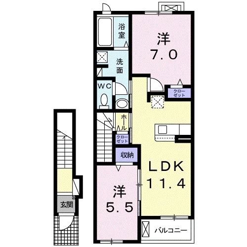 クロシェット　アーブル 202号室 間取り