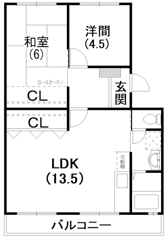 レジデンス四ツ枝 105号室 間取り