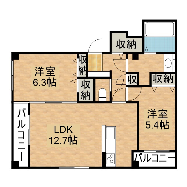 Ｌ&rsquo;ａｌｂａ　ｄｉ　ｓｅｃｏｎｄｏ（ラルバ・ディ・セコンド） 501号室 間取り