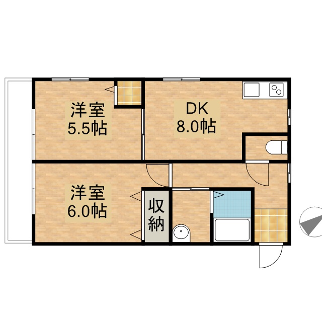 メゾンさくら　Ｂ 101号室 間取り