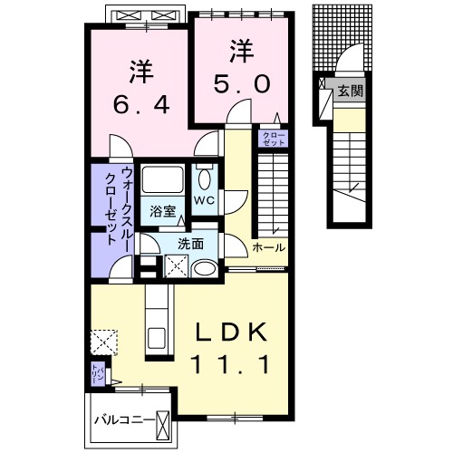 パッシー 202号室 間取り