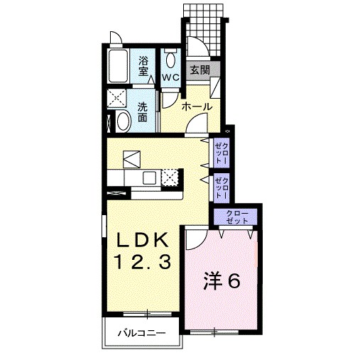 ジョヴァーネ 103号室 間取り