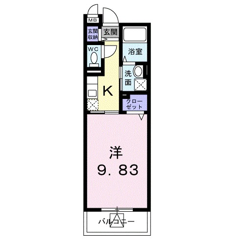 プラシードⅡ 201号室 間取り