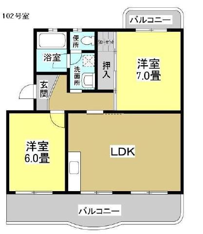 Ｅマンション 202号室 間取り