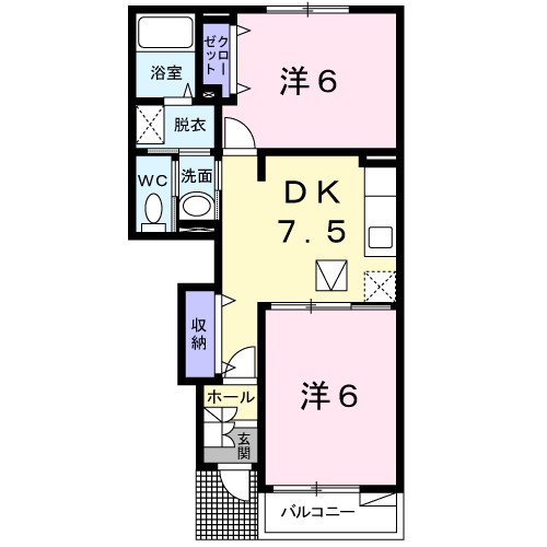 エルミタージュ 103号室 間取り