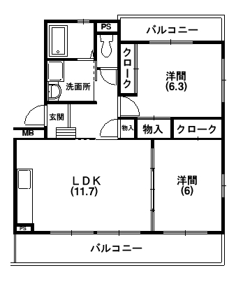 グロース 101号室 間取り