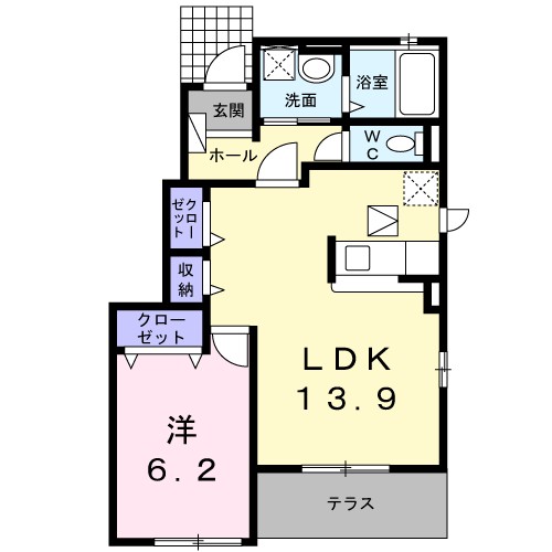 サンマリン 101号室 間取り