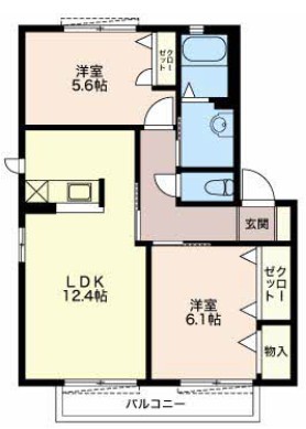 サンソレイユ 202号室 間取り