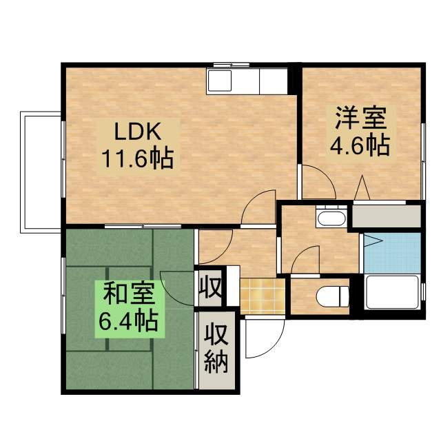ビスタ弁天 202号室 間取り