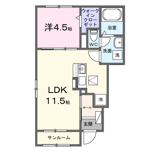 ルミネ 101号室 間取り
